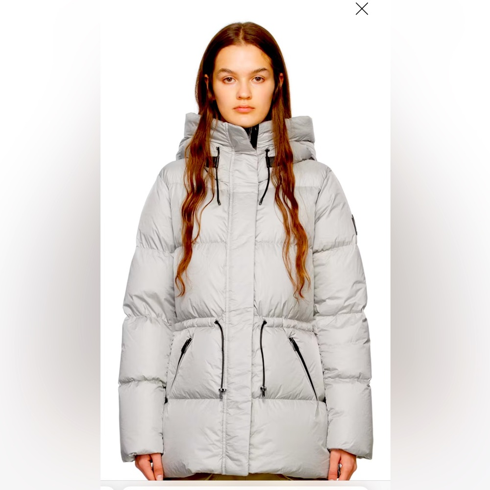 Mackage Freya Down Jacket - Sz M - Silver Gray